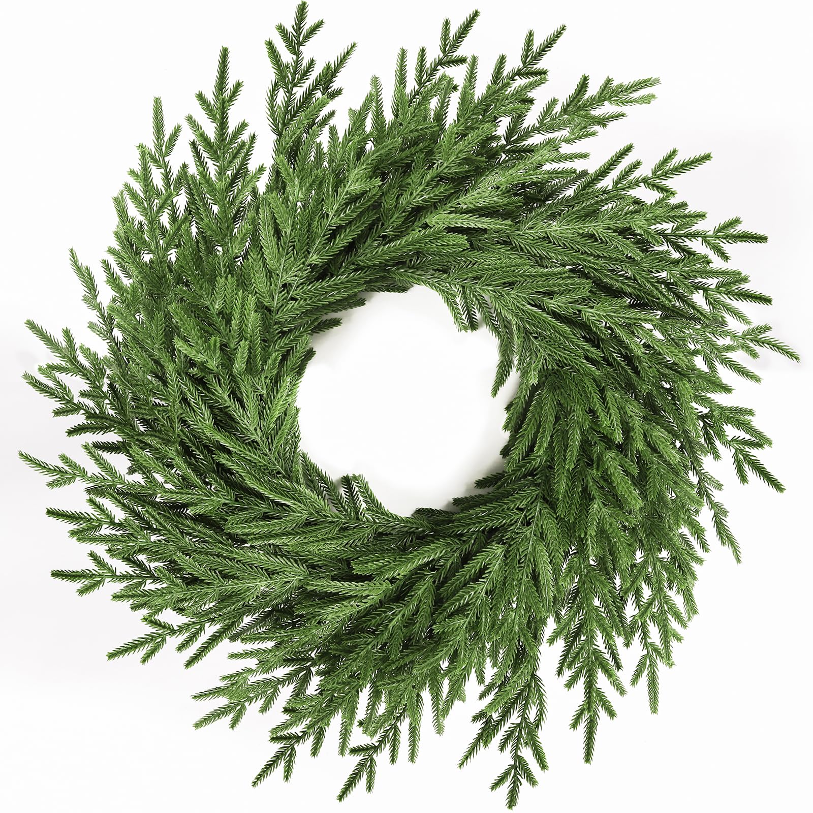 26" Christmas Wreath for Front Door,Real Touch Artificial Norfork Pine Wreath for Outoor Inooor Porch,Window,Wall,Xmas,Thanksgiving Day Home Decor
